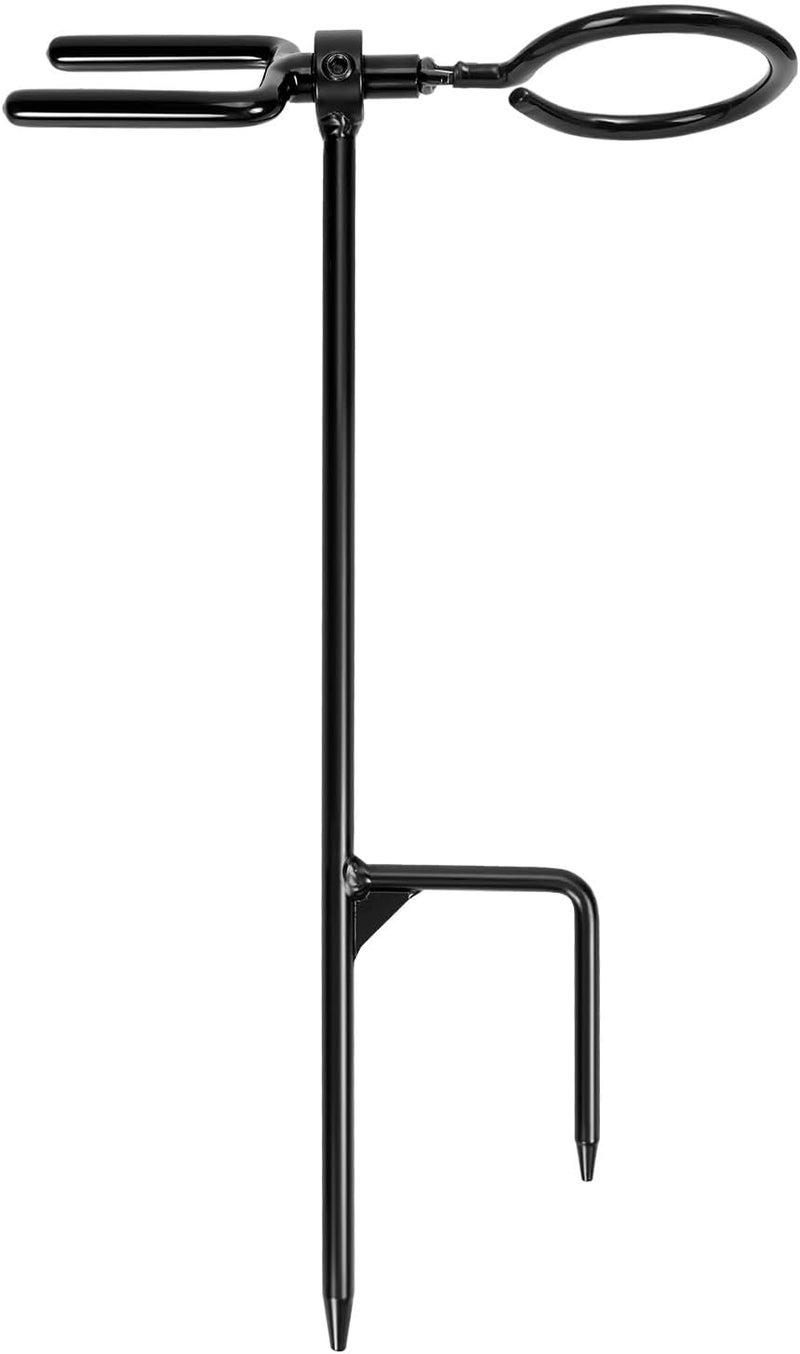 AHOSOUTLY Bow Stake with 360 Degree Adjustable Rotating Fork and Arrow Ring Strong Bow Arrow Bracket for Recurve/Compound Bow - Image 1